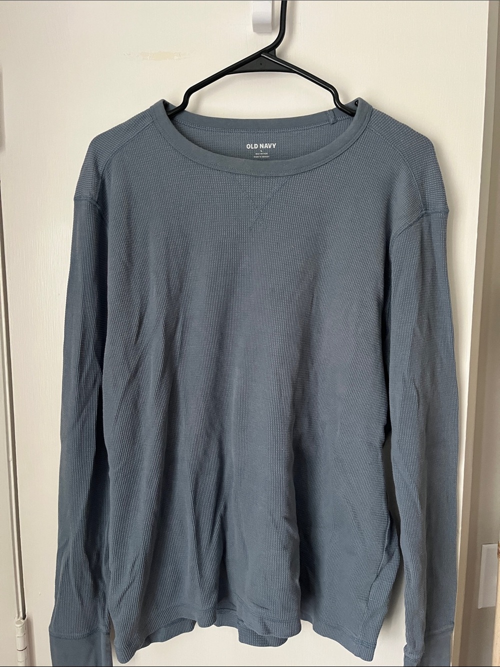 Old Navy Men's Slate Blue Thermal Long Sleeve Top
